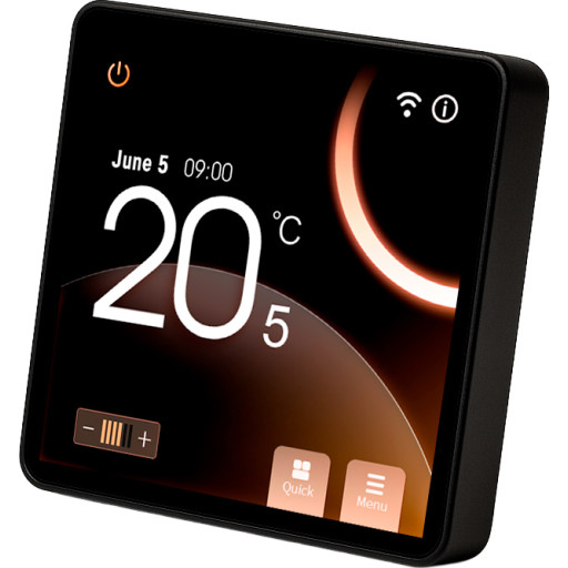 Heatcom HC110 termostat med ledningsføler og rumføler, antracit