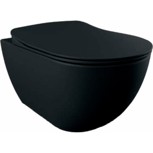 Creavit sort væghængt rimless toilet excl. toiletsæde