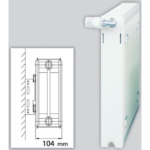 Radiator Heizrad 22 500x400mm - 380 Watt opvarmer ca. 6 m²
