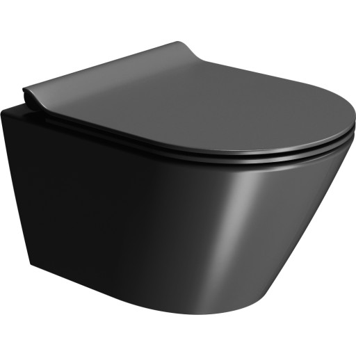 GSI Kube v&auml;ggh&auml;ngd toalett, utan spolkant, matt svart