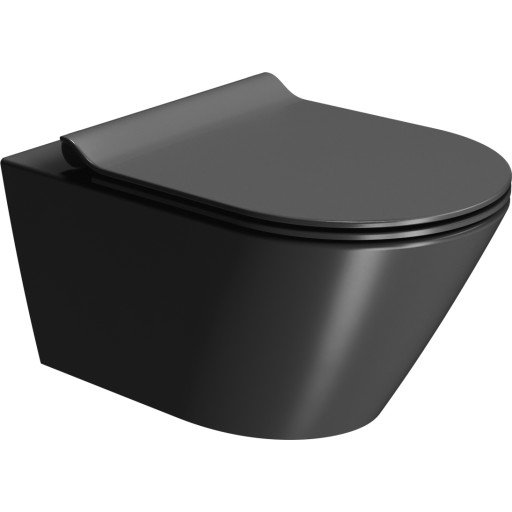 GSI Kube v&auml;ggh&auml;ngd toalett, utan spolkant, matt svart