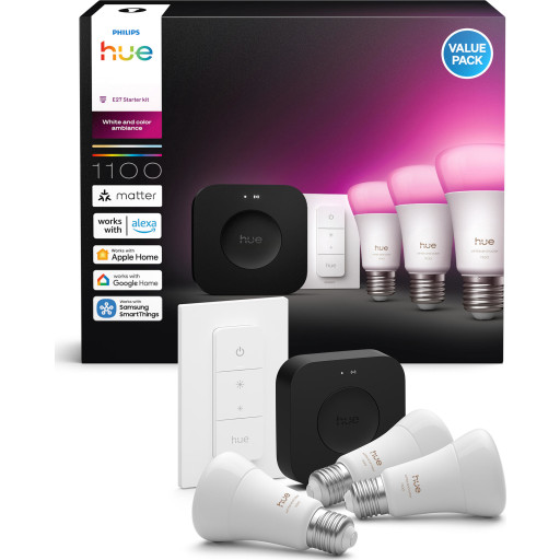 Philips Hue White Color Ambiance E27 standardlampa, startpaket