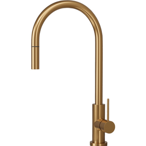 Scandtap Accent køkkenarmatur, udtrækstud, børstet messing billede