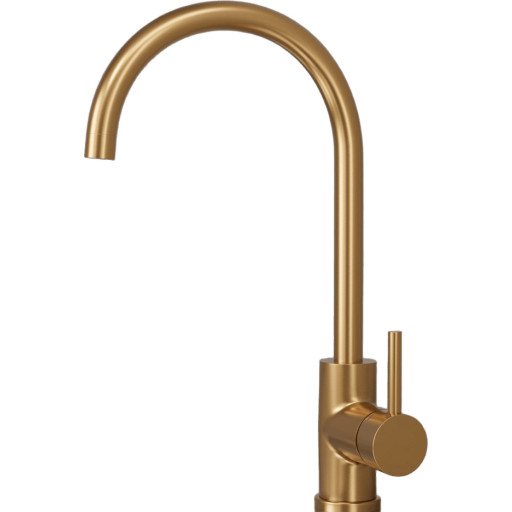 Scandtap Curve køkkenarmatur, børstet messing billede