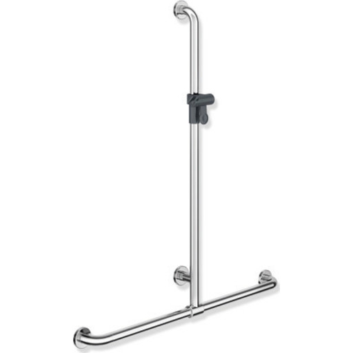 Hewi 801 T støttegreb/brusestang, 96,2x110 cm, krom/grå