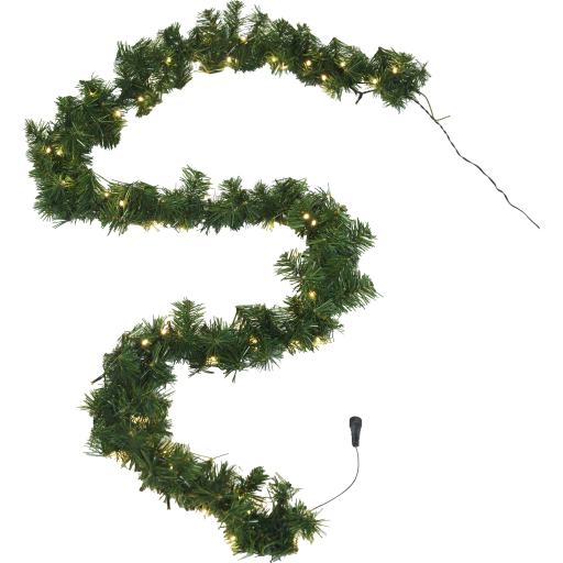Nordic Winter granguirlande med lys, 2,4 meter