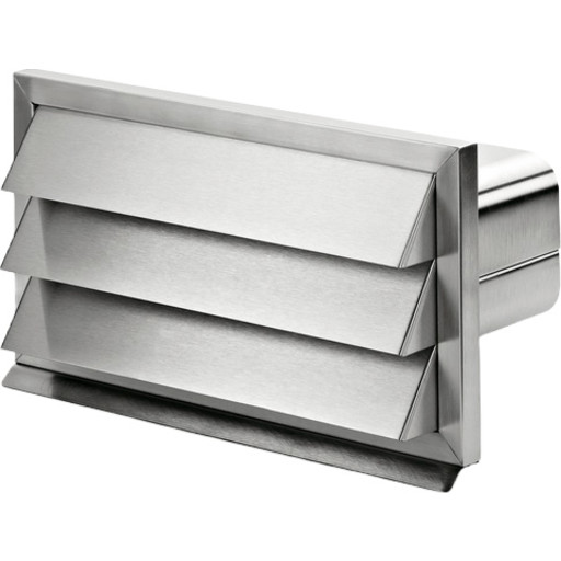 Udvendig rist for 222x89 mm fladkanal, Rustfri stål, 290x163 mm