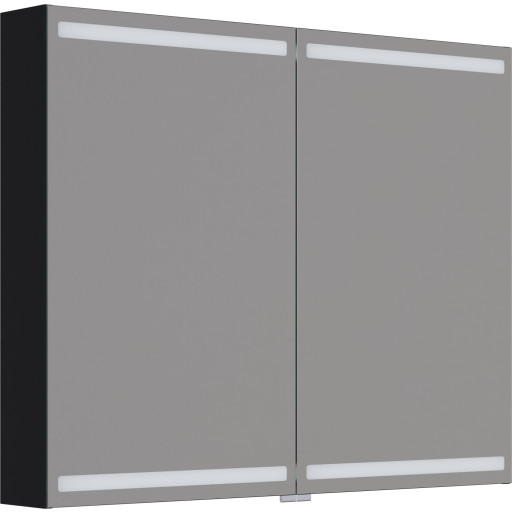 Dansani Luna Level spejlskab, 80x100 cm, sort eg