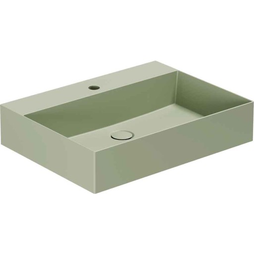 Lavabo Elegance SQ 61 håndvask, 61x40 cm, mat grøn