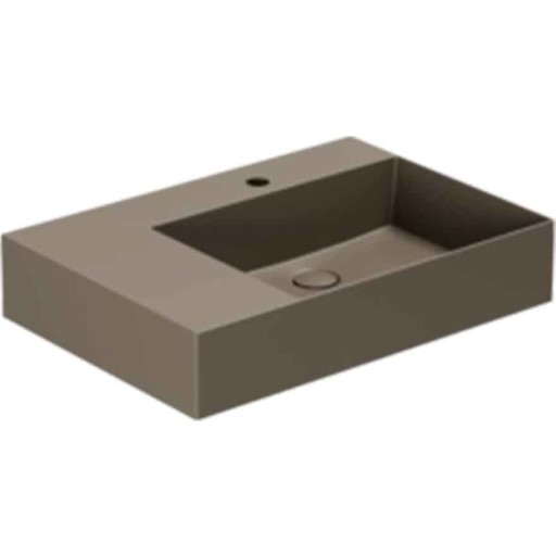 Lavabo Elegance SQ 65 L håndvask, 65x45 cm, venstre, mat brun