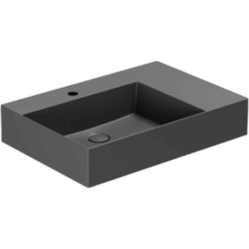 Lavabo Elegance SQ 65 R håndvask, 65x45 cm, højre, mat sort