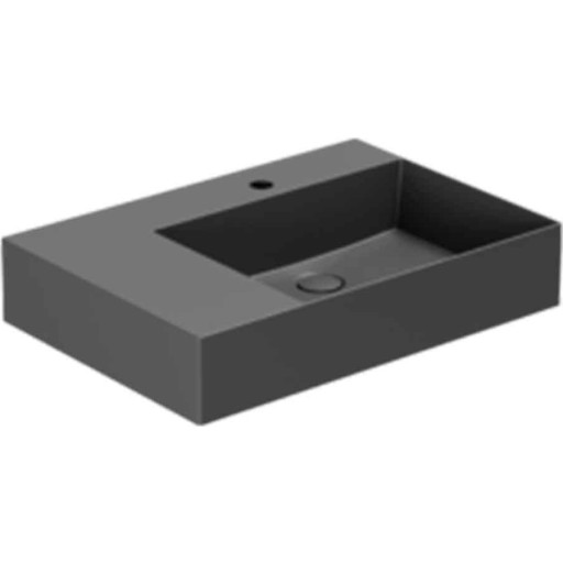 Lavabo Elegance SQ 65 L håndvask, 65x45 cm, venstre, mat sort