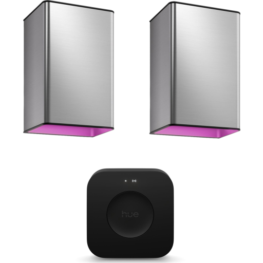 Philips Hue Resonate udendørs væglamper med Bridge Pro, aluminium, 2-pak