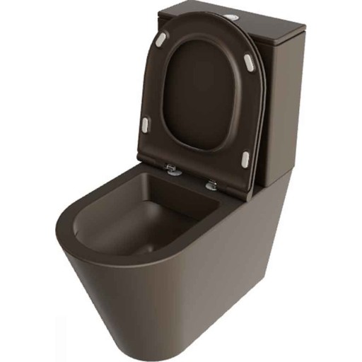 Lavabo Forma toilet, back-to-wall, uden skyllekant, mat brun