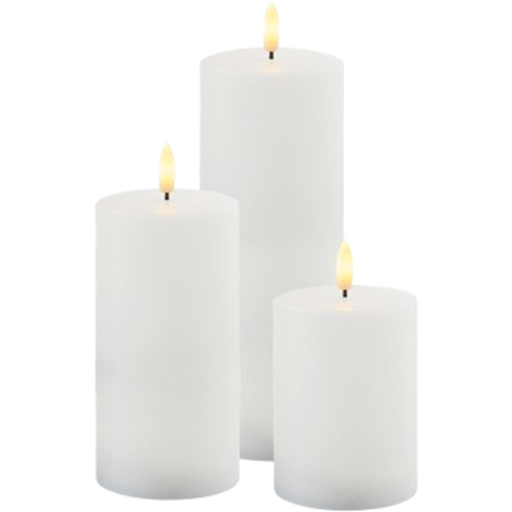 Sirius - Sille Outdoor 3 stk sæt Ø7,5x10/15/20 cm, Hvid