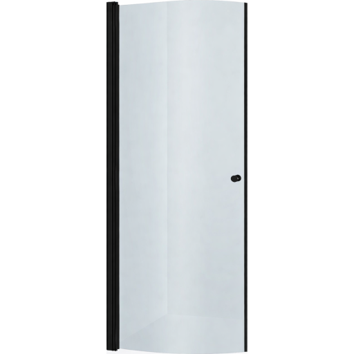 Brasta Katarina brusedør, 87,5 cm, klart glas, sort profil