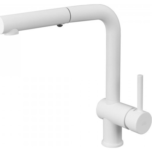 Nicobelli Paffoni Light k&ouml;ksblandare, utdragbar pip, matt vit