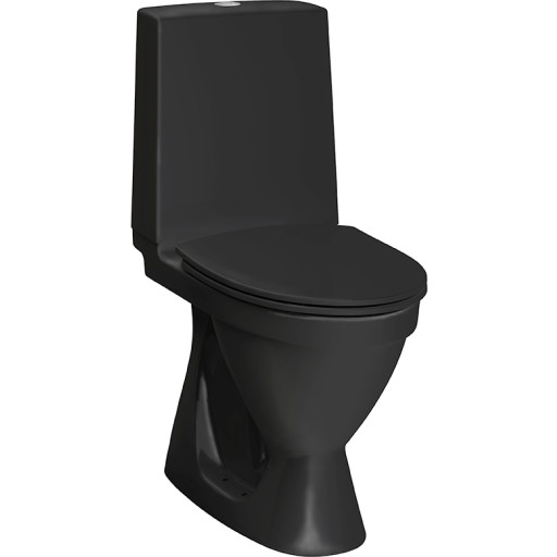 Laufen Rigo toilet, gulvstende toilet, skjult S-ls, mat sort