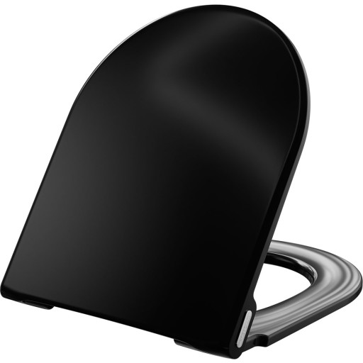 Pressalit Style D2 toalettsits, soft close, snabbf&auml;ste, svart