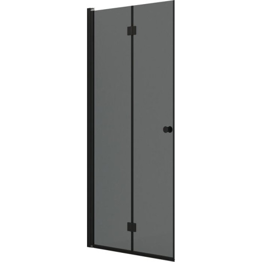 Dansani Match brusedør, model B, 97 cm, tonet glas, sort profil