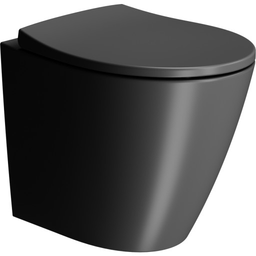 GSI Modo toilet, back-to-wall, uden skyllekant, mat sort