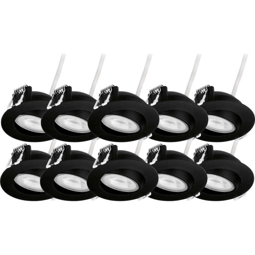 4lite Vinovia indbygningsspots, 10-pak, sort