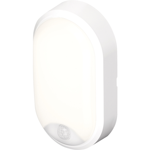 4lite Pylus Oval v&auml;gglampa utomhus med sensor, vit
