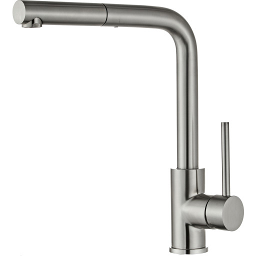 Zen Sanitary k&ouml;ksblandare med utdragbar pip, borstat rostfritt st&aring;l