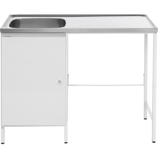 Contura CAB 12 V stålbord, 120x60 cm, rustfrit stål/hvid