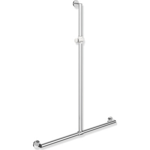 Hewi 900 T støttegreb/brusestang, 118,5x125 cm, krom/hvid