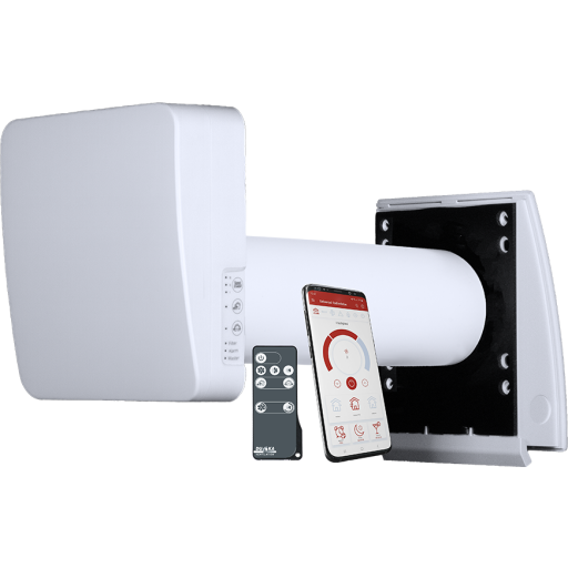 Duka One S4 Plus ventilator med varmegenvinding, Ø100 mm, wi-fi, hvid billede