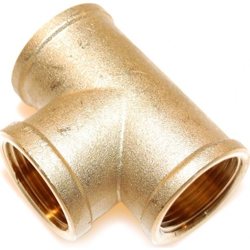 Messing tee, 1/2"