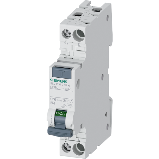 Siemens 5SV1316-7KK16, Residual-current device with overcurrent protection (RCBO), Type A, 6 A, IP20, 230/195 V