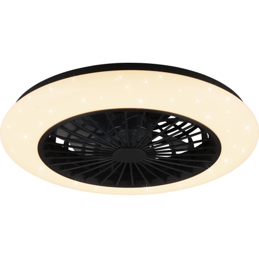 Trio Stralsund -LED-tuuletinvalaisin 50 cm, 30 W, mattamusta