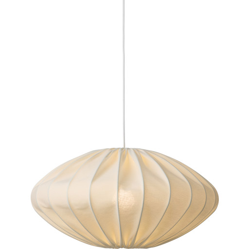 Nielsen Light pendellampa Jasmin ellips &oslash;50 cm vit med vit sladd
