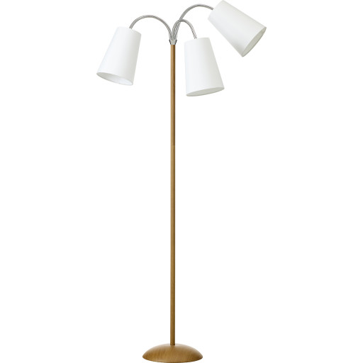 Nielsen Light Salsa gulvlampe, træ med hvide skærme