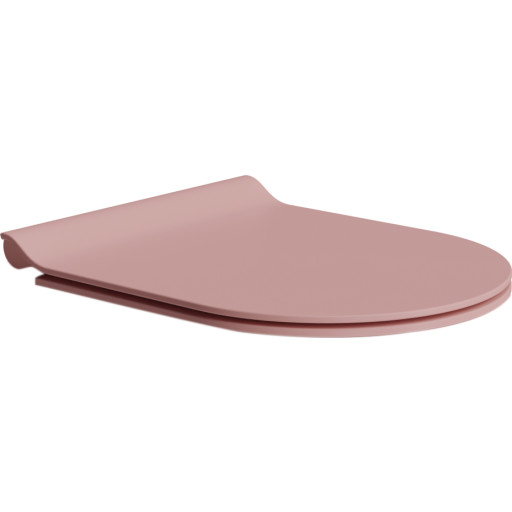 GSI Slim toalettsits, soft close, snabbf&auml;ste, matt rosa