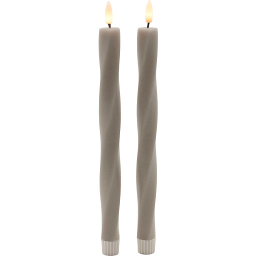 Sirius Sille Nordic Sculpture Twist kunstig stearinlys, grå