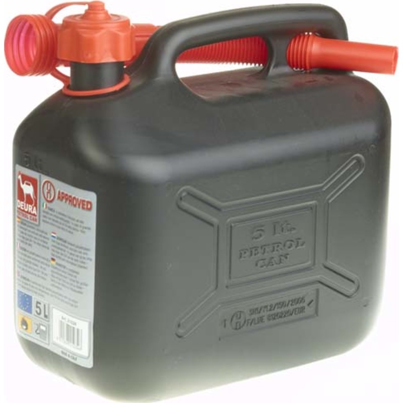 Benzindunk i plast, sort, 5Liter
