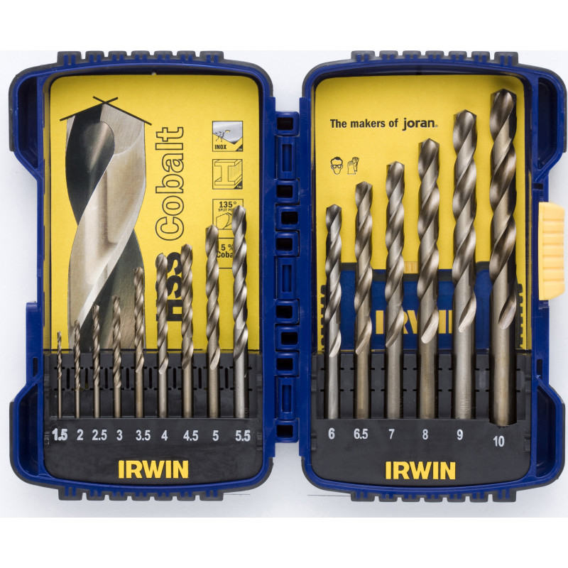 Irwin HSS-koboltborrkronesats 1-10 mm - 15 delar - för rostfritt stål