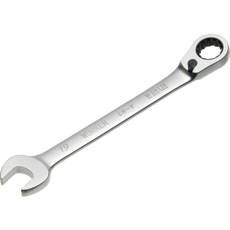 Hero Tools ring gaffelnøgle m.skralde - 19mm