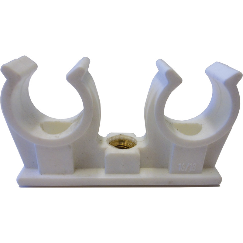 Klemrrbrer til 12 mm rr (dobbelt, hvid)
