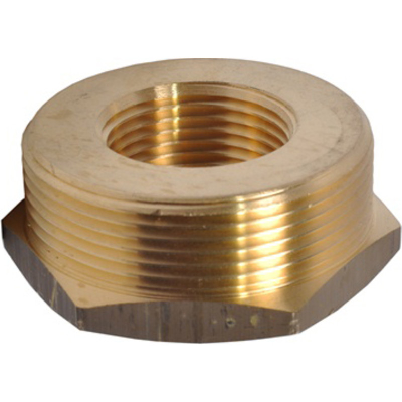 Mässing nippelmuff, 1 1/2" x 1/2"