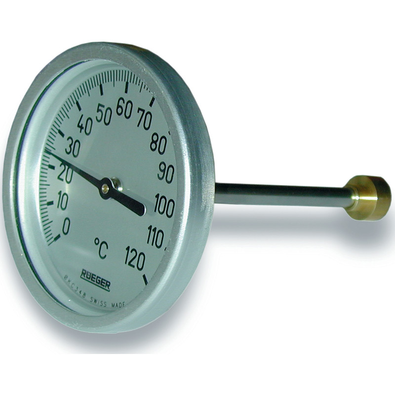 Rueger skivetermometer Ø145 mm, 100 mm føler