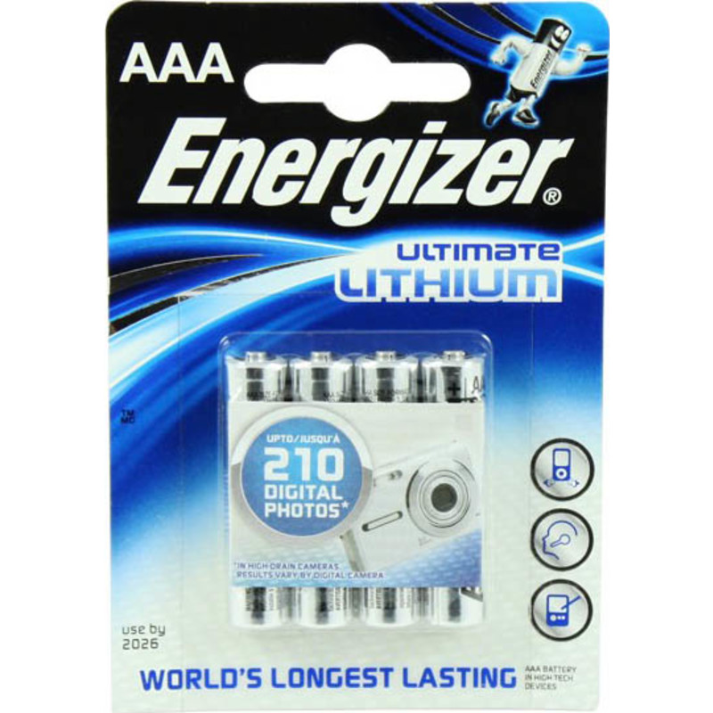 Energizer Ultimate AAA Lithium batterier - 4 st.
