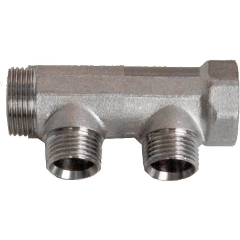 Pettinaroli fordelerrr, 3/4" x 1/2", 2-grens, messing med TEA belgning