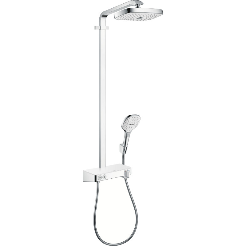 hansgrohe Raindance Select E300 brusesystem med shower tablet select 300. 300 mm brusehoved. Krom/hvid