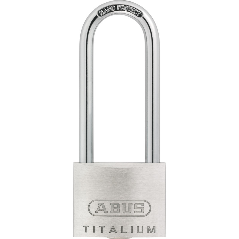 Abus Titalium 64TI/40 hänglås, 63 mm bygel, rostfritt stål look