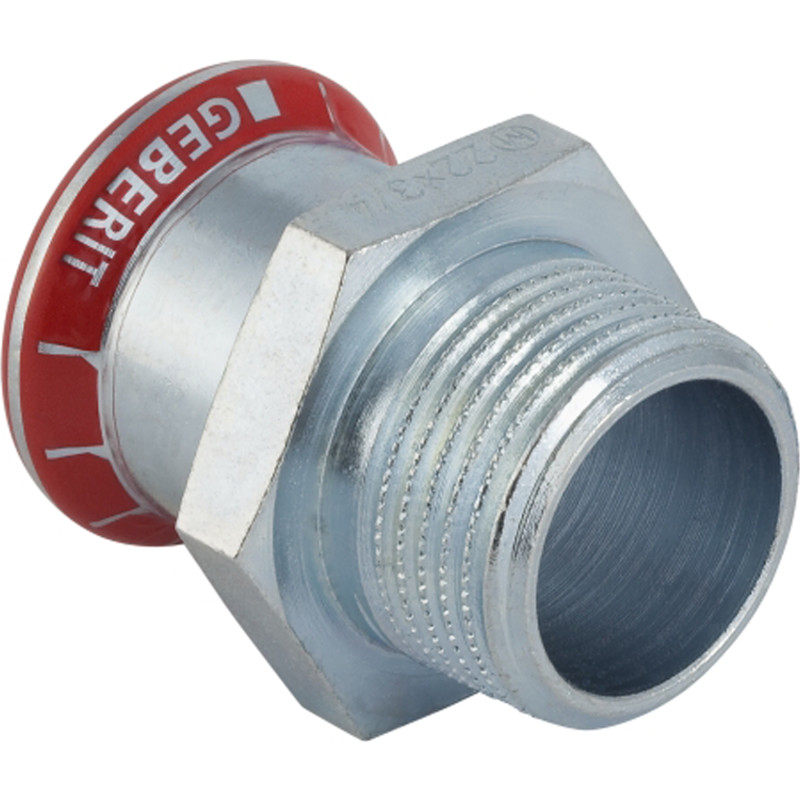 Geberit Mapress forzinket overgangsnippel t/varmeanlæg 35 mm x 1"
