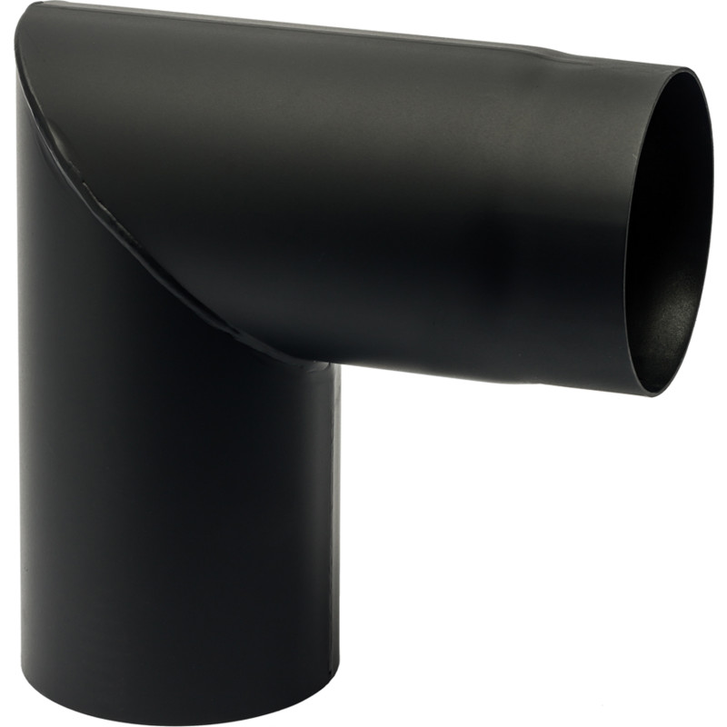 130 mm Metalbestos Sorte røgrør knærør, 90°